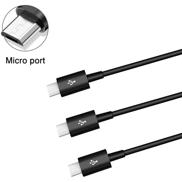 Micro USB-splitterkabel - 3 i 1 Micro USB-laddningskabel - USB 2.0 A