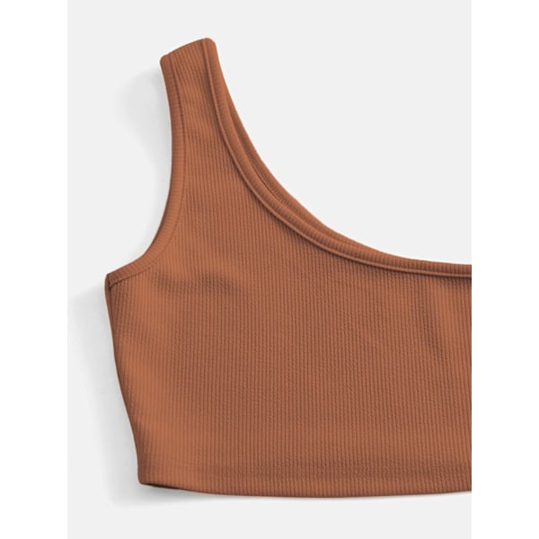 Kvinners One Shoulder Tank Top og Lounge Shorts 2-delt Treningssett
