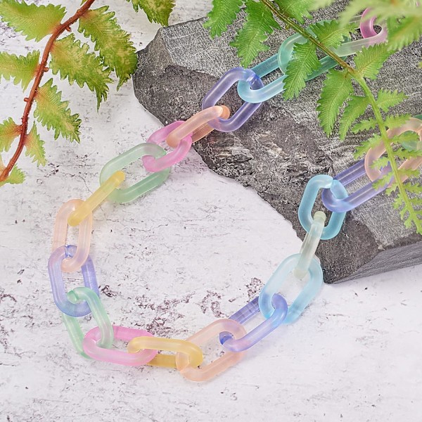 250 stk gjennomsiktige frostede plastlenker i akryl