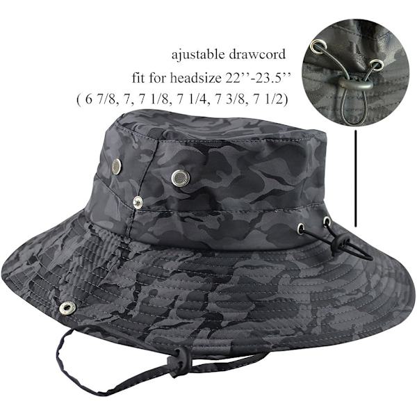 Andningsbar bredbrättad hatt utomhus UPF 50+ solskydd mesh safari keps för