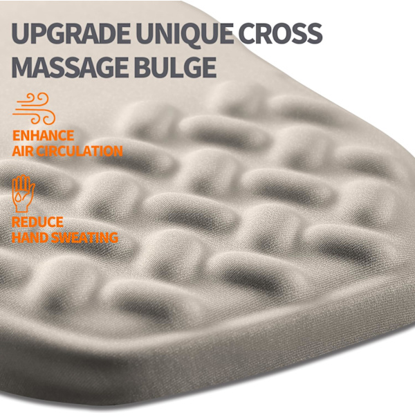 Ergonomisk skrå musematte håndleddstøtte, håndleddsstøtte musematte for karpaltunnelsmertelindring med massasjebuler og saktefjærende minneskum (12x8