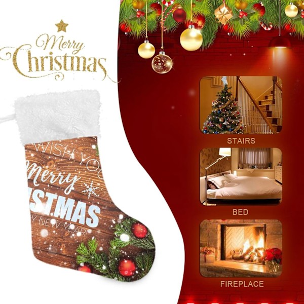 Julklapp, personliga julklappsstrumpor 2-pack Jul Gott Nytt År 18 tum Julstrumpor Hängande Ornament Eldstad för Träd