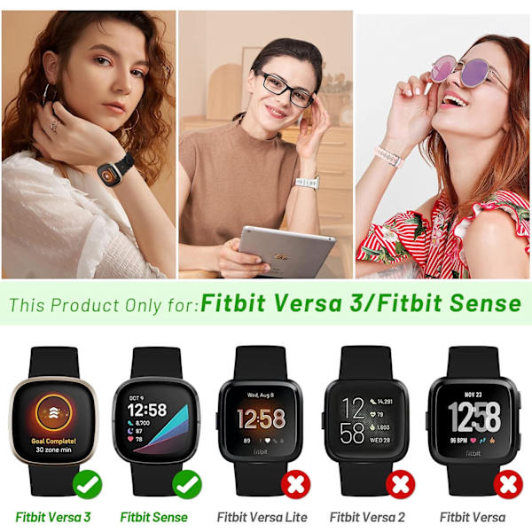3-pak smala sportband som er kompatible med Fitbit Sense/Fitbit Versa 3