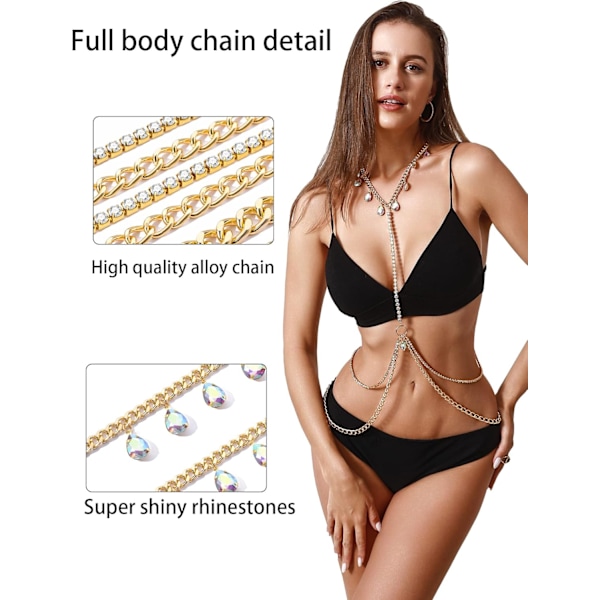 Rhinestone Body Chains Smycken til kvinder og piger Sexede