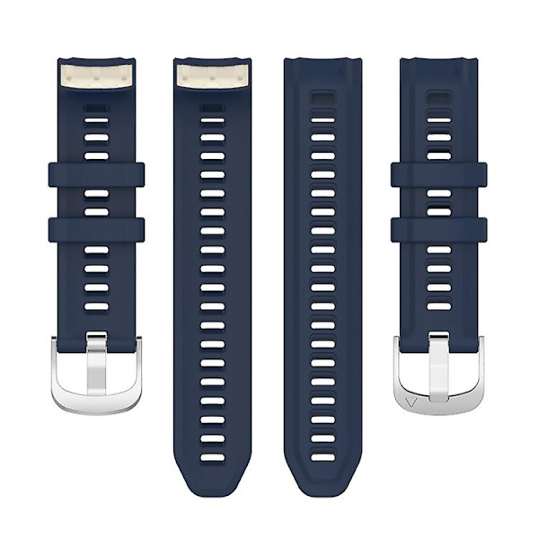 Til Garmin Instinct 2s Silikone Rustfrit Stål Spænde Urrem FGU Navy Blue