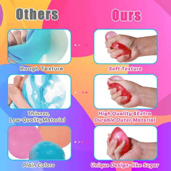 Anti-stress kube Squishy Drop, maltede sukkerkuler for barn, lindrer angst.