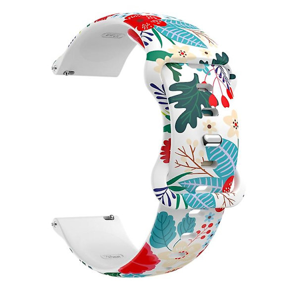 For Fitbit Versa Tryckt Fjärils Spänne Silikon Klockarmband ZLS Flowers