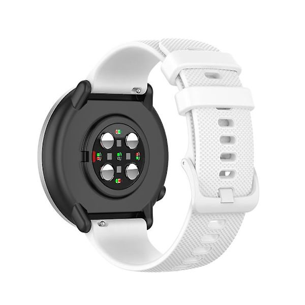 För Polar Ignite 20mm Liten Rutig Textur Silikon Armband Rem TYR White