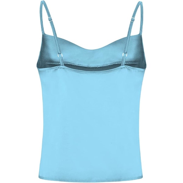 Dam silke spaghetti rem camisole sexig justerbar satin slip mjuk väst tank