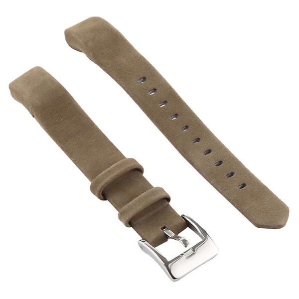 Smart Watch Shiny Läderklockarmband För Fitbit Alta MSH Light Brown