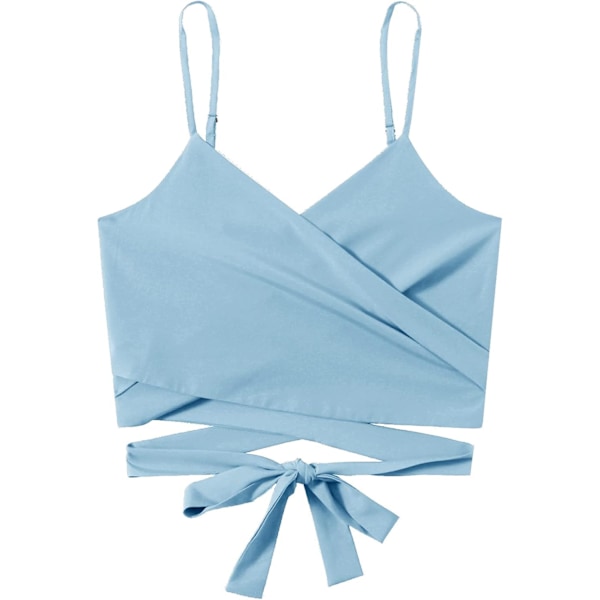 Dam Spaghetti Stropper Knude Ryg Crop Top Wrap Cami Top