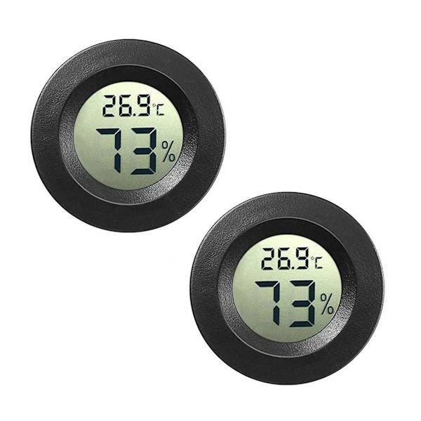 Mini digital hygrometer - 2-pack för inomhustemperatur och luftfuktighet