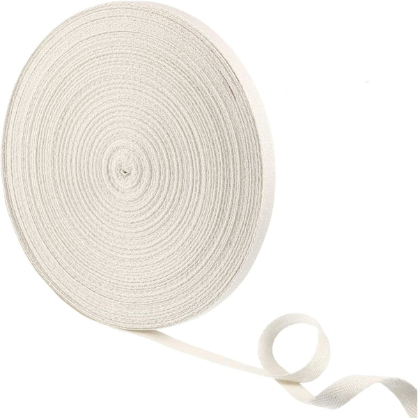 Twill Tejp Bandsömnad 1/2 tum - Naturlig fiskbensväv