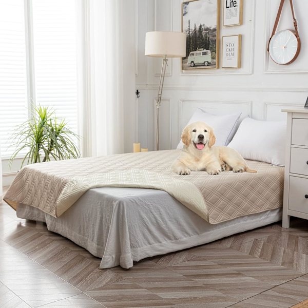 Vattentät hundsängtäcke hundfiltöverdrag (beige, 52x82 tum)