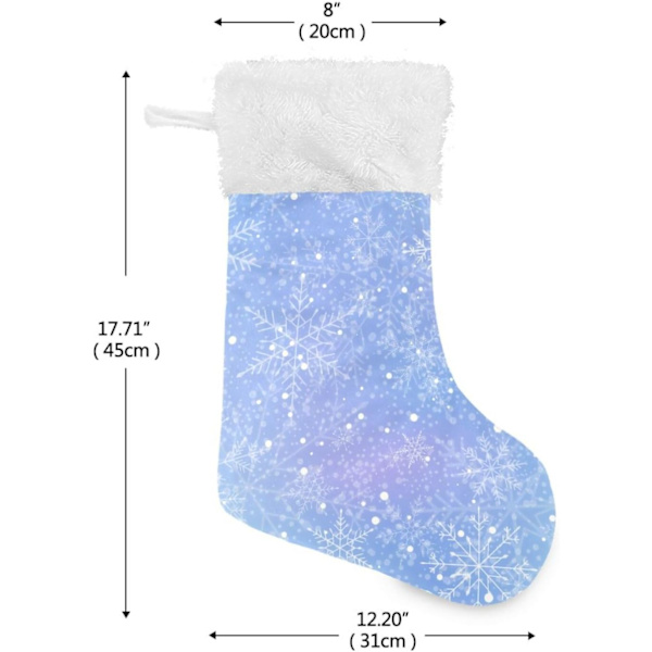 Julklapp, Personliga Julklappsstrumpor 2-pack Vinter Jul Snöflingor 45,7 cm Julstrumpor Hängande Ornament Eldstad för