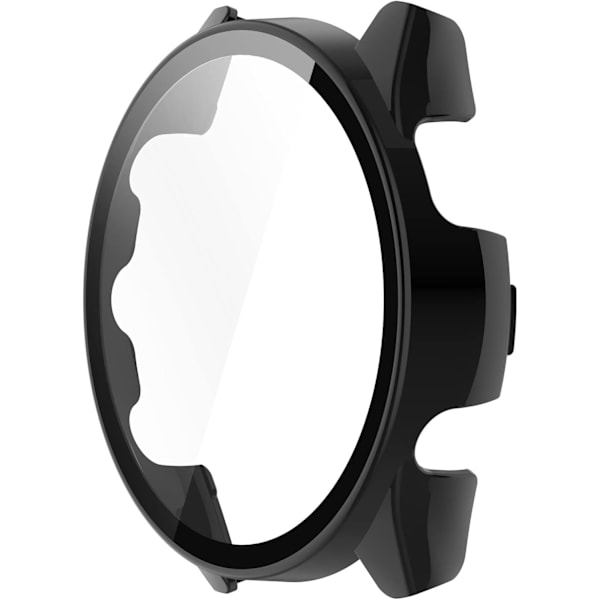 Smartwatch Full Coverage PC Skyddsfodral med Härdat Glas Skärmskydd För Garmin Forerunner 265S, Mjukt Och Tåligt Svart