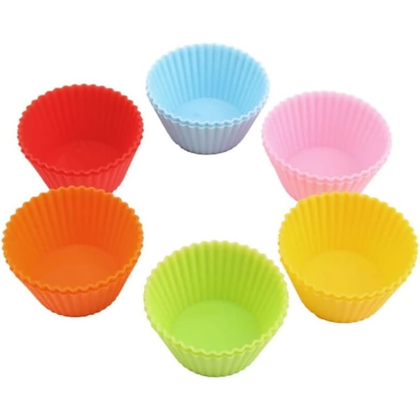 12 stk Mini Rund Form Silikon Muffin Cupcake Form Bageform Maker