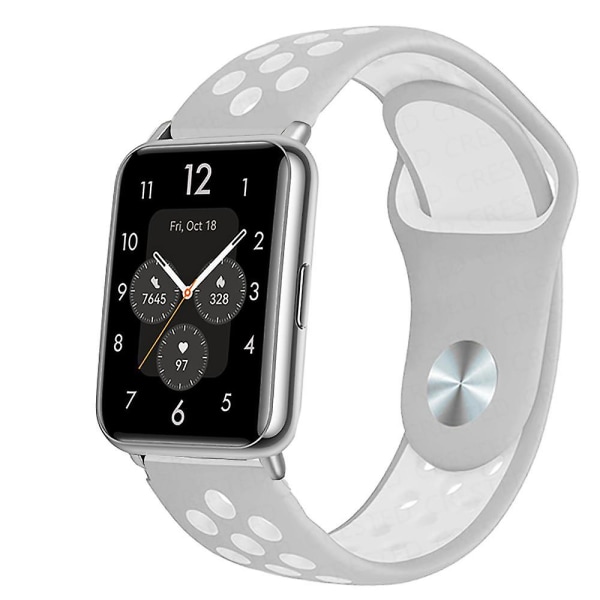 Silikone rem til Huawei Watch Fit 2 Band Active Classic Smartwatch Tilbehør Correa erstatningsbælte Huawei Watch Fit2 rem gray-white