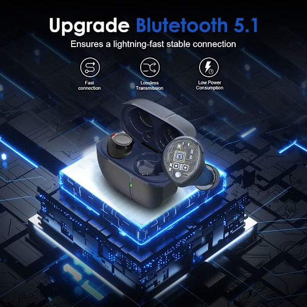 Bluetooth-hörlurar i örat, trådlösa hörlurar med Cvc