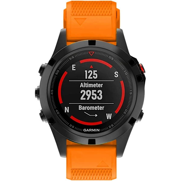 Silikonarmband för klocka Fenix 5x 26 mm bredd Kompatibel med Fenix 5x/fenix 5x Plus/fenix 6x Pro Orange