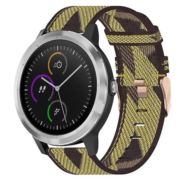 Til Garmin Vivoactive 3 20mm Nylon Flettet Rem Yellow