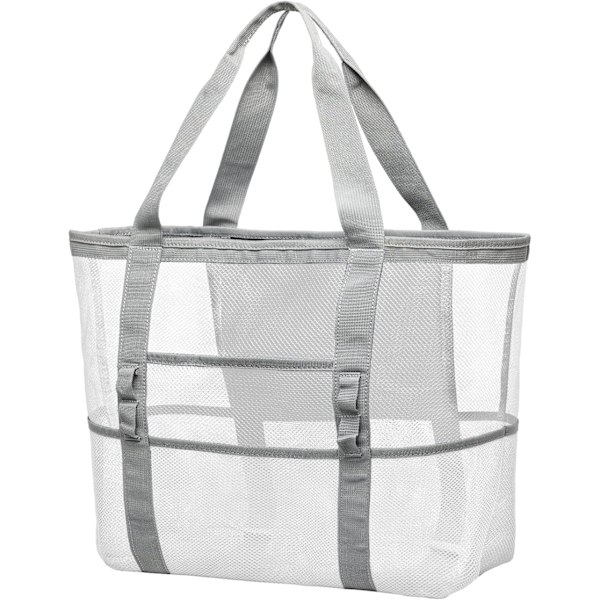 Strandtaske, F-farvet netstrandtaske Oversized strandtote 9 lommer