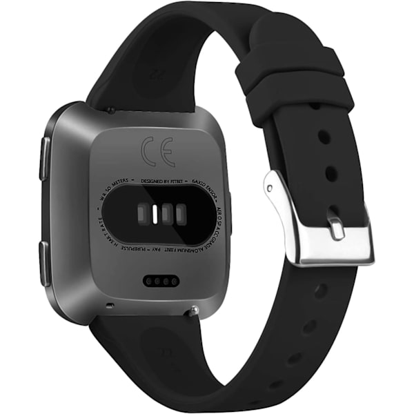 Tynne silikonremmer for Fitbit Versa 2 (svart/hvit/grå, liten)