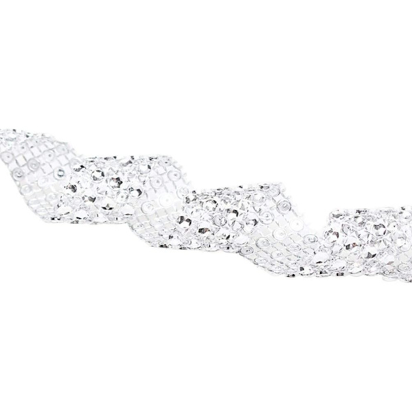Sølv Rhinestone Bånd 9m - til bryllup og håndværksprojekter