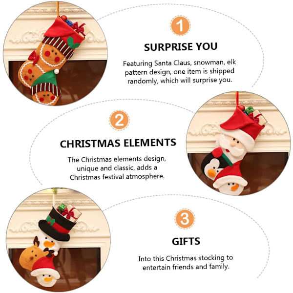 Alipis 3 STK Julstrumpor Julsäckar Barn Julstrumpor Barn Julkulor Julgran Present Strumpor Ornament Jul