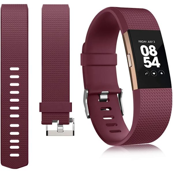 [6-pakning] Kompatibel med Fitbit Charge 2-rem - Justerbar erstatningsrem med spenne i aluminiumlegering