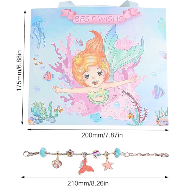 Sjöjungfru armband kit, sjöjungfru pärlor & charm armband gör-det-själv-kit, sjöjungfru pärlor sommar hav armband för födelsedag, påsk, jul sjöjungfru diy