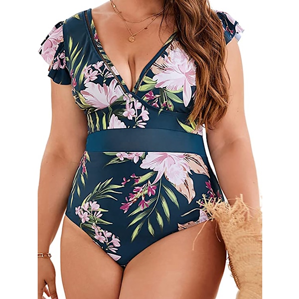 Plus Size V-hals badedragt til kvinder