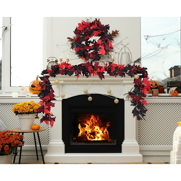 2 Pakk Høstløv Girlander Halloween Kunstige Lønneblader Girlander Thanksgiving