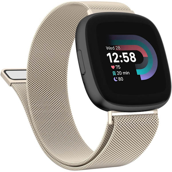 Magnetisk metallrem - justerbart armbånd for Fitbit Versa 3/4 og Sense