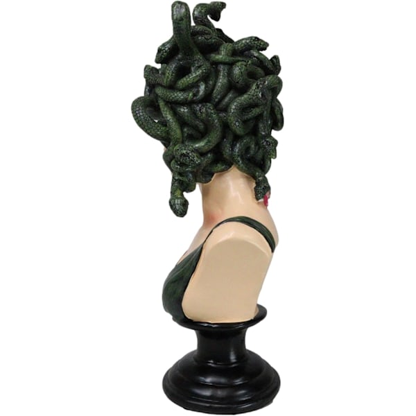 Ebros Gave Græsk Mytologi Gorgon Søstre Gudinde Medusa med Vilde Slanger Hår og Rød Blodsprængt LED Lys Op Øjne Buste Figurine Fristelse Forførelse