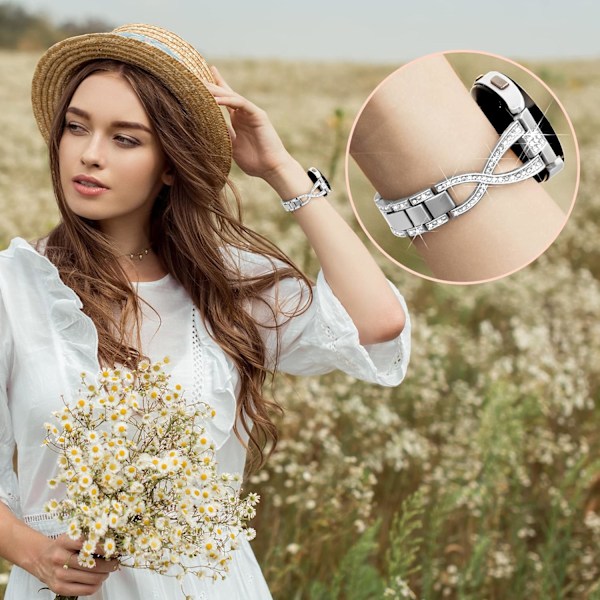 X-formad 20 mm klockarmband för Galaxy Watch 4 5 6 7 FE-band 40 mm 44 mm, damklockarmband i metall för klockarmband 7 6 5 4 Classic/5 Pro/Watch 3