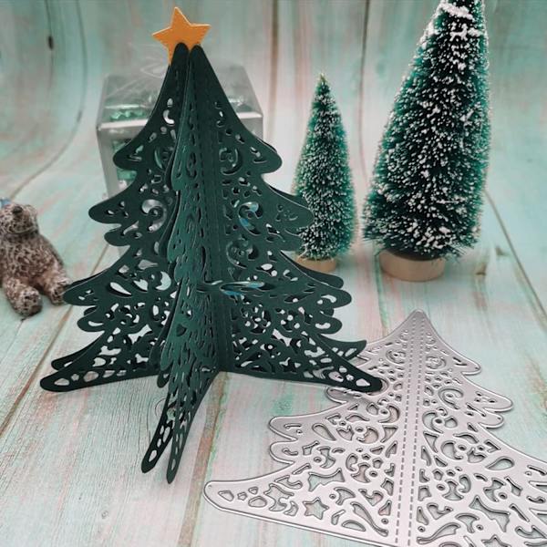3D Julgran Metall Die Cuts - DIY Scrapbooking Decor