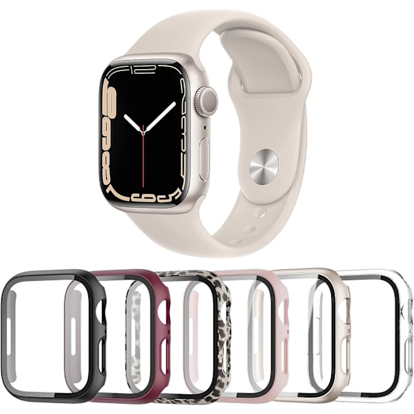 6-pack case för Apple Watch Series 7 41Mm skärmskydd