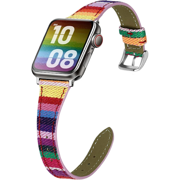 Lærreim kompatibel med Apple Watch Band 38mm 40mm 41mm 42mm