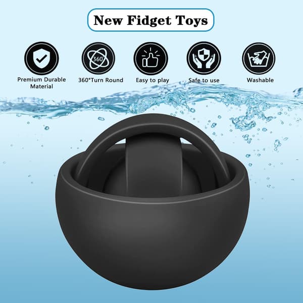 3D Infinite Flip Fidget - Stressball for ADHD - Barn/Voksne (Svart)