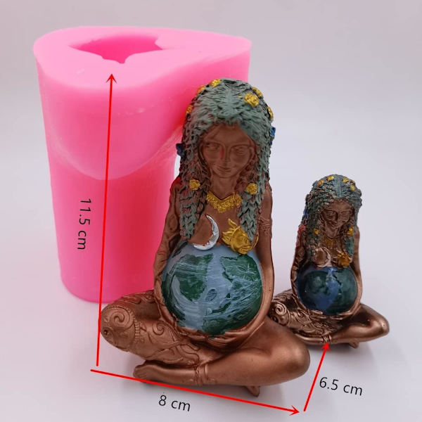 Stor Gaia form Mother of Earth silikone lys