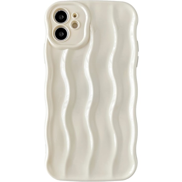 iPhone 11 -kotelo, veden aaltoileva kuvio kihara aalto kehys pehmeä yhteensopiva iPhone-kotelon kanssa (valkoinen, iPhone 11) valkoinen