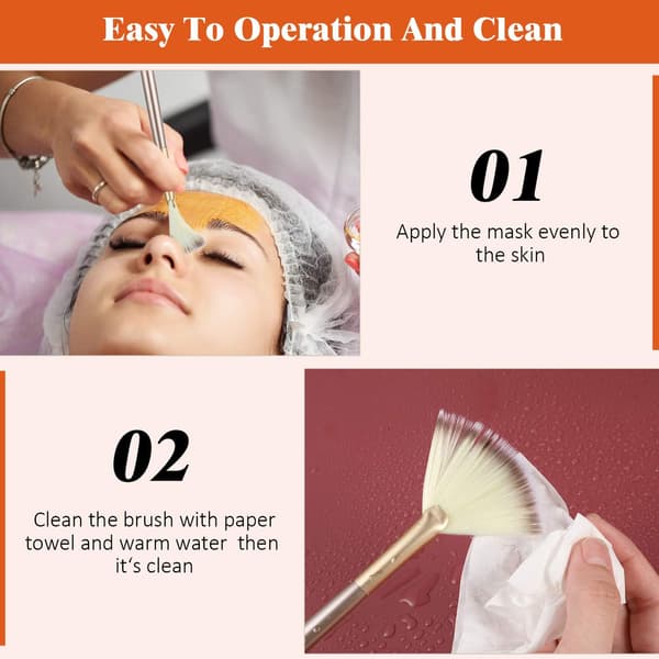 9 Stykker Ansigtsventilator Maskebørster, Bløde Ansigtsapplikatorbørster Værktøjer til Peeling Glykolisk Makeup til Muddercreme (Champagne)