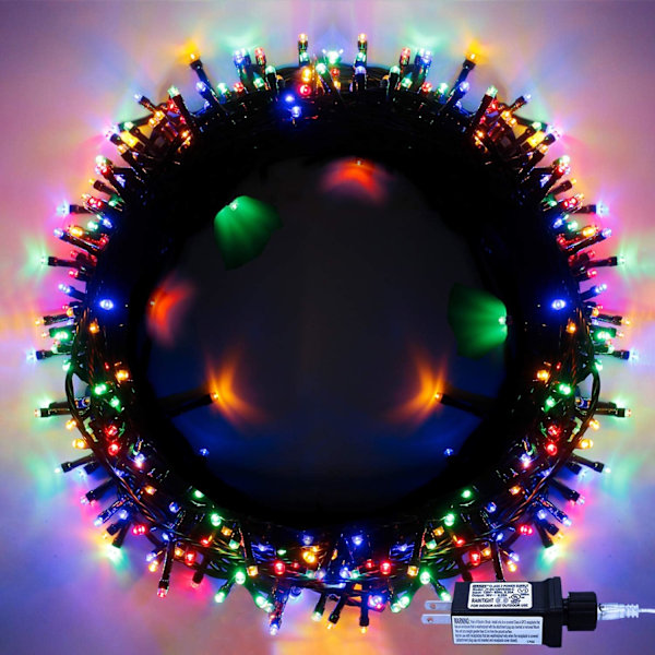 Utomhus flerfärgade julgransljus, 320 LED 35m/115ft inomhus vattentät 8 lägen Fairy Twinkle Lights End-to-End Plug in, för