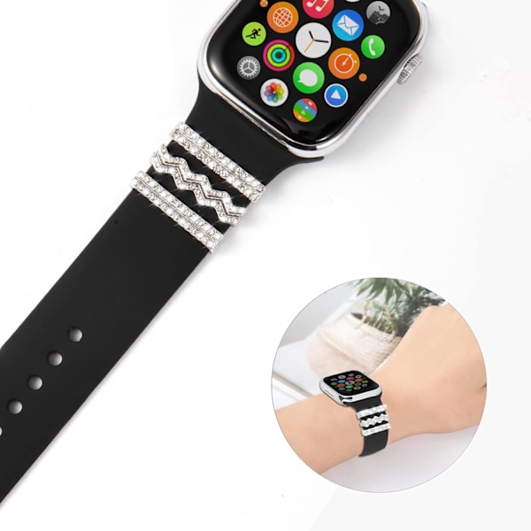 Dekorative ringer Loops Kompatibel med Apple Watch silikonbånd