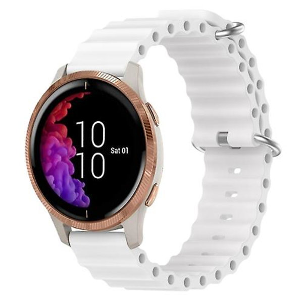 För Garmin Venu 20mm Ocean Style Silikon Solid Color Watch Band JTT White