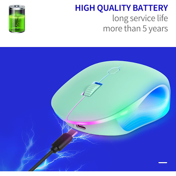 Trådløs mus med Quiet Click Rgbled Rainbow Light