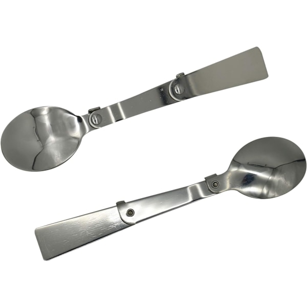 Foldbart Sæt med Ske og Gaffel - 18/10 Rustfrit Stål til Camping & Rejser 2 Dele