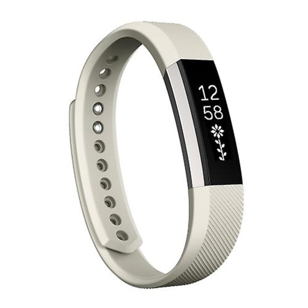 For Fitbit Alta Watch Skrå Tekstur Silikone Rem, Lille Størrelse, Længde: Omkring 18,5cm OCG Beige