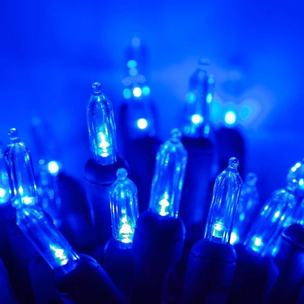 Batteridriven julgransljus med 50 LED-lampor, 5 meter ljusslinga för inomhus- och utomhusdekoration till jul, halloween, bröllop, blå